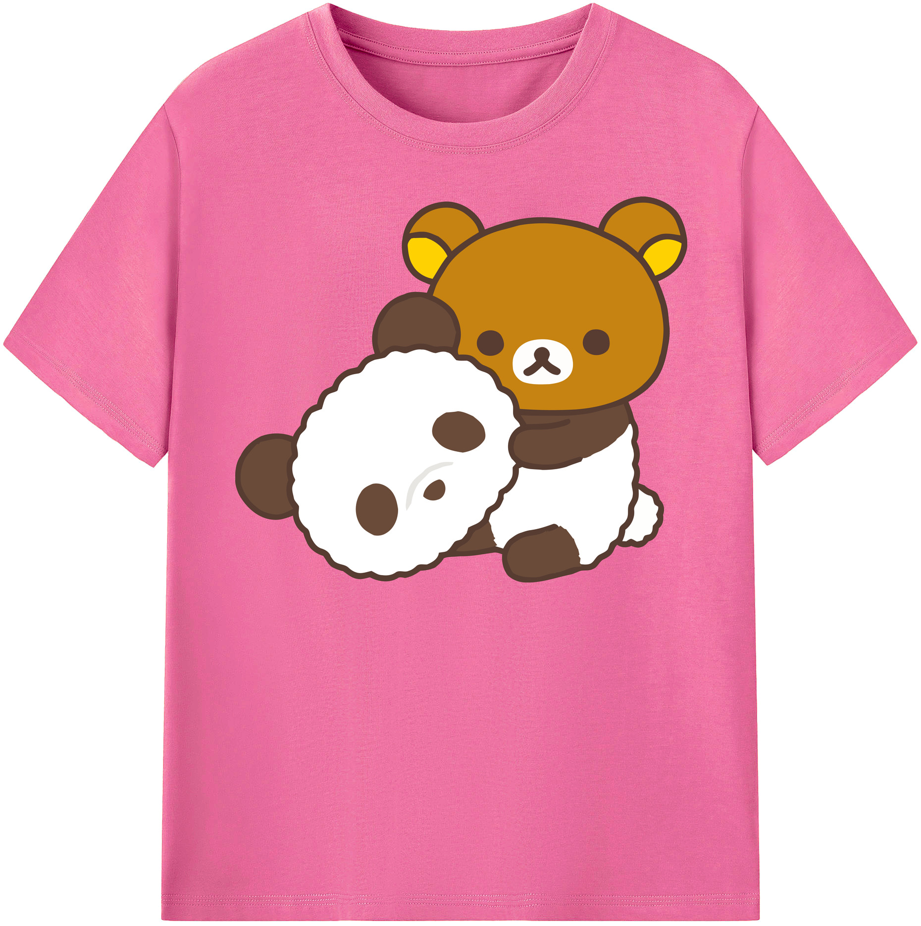 （画像用） リラックマ リラックマ キイロイトリ Rilakkuma Korilakkuma Kiiroitori レディースカジュアルプリントTシャツ（綿100％）